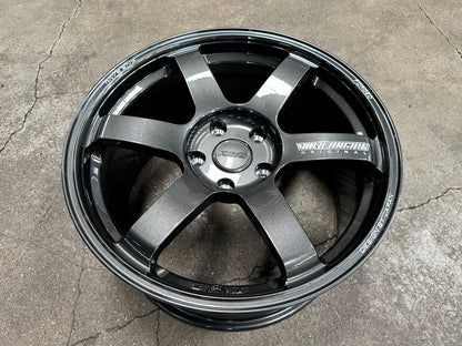 New 18X9.5 ET44 AOW Flow Formed TE37 SAGA Rim (4 wheel) Dark Gunmetal 5X120