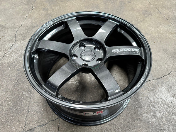 New 18X9.5 ET44 AOW Flow Formed TE37 SAGA Rim (4 wheel) Dark Gunmetal 5X120