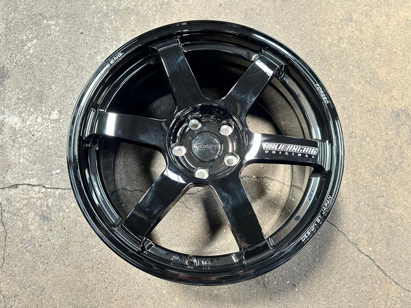 New 19X9.5 ET40 AOW Flow Formed TE37 SAGA Rim (4 wheel) Gloss Black 5X120