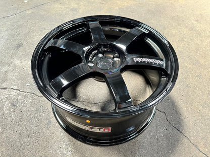 New 19X9.5 ET40 AOW Flow Formed TE37 SAGA Rim (4 wheel) Gloss Black 5X120