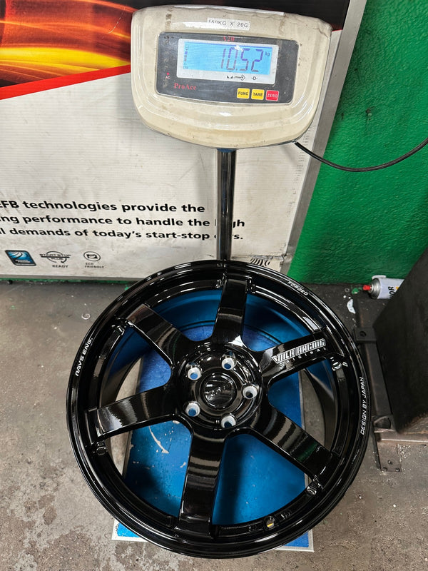 New 19X9.5 ET40 AOW Flow Formed TE37 SAGA Rim (4 wheel) Gloss Black 5X120