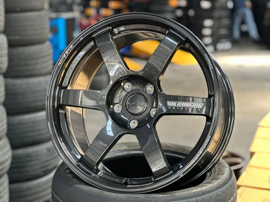 New 19X9.5 ET40 AOW Flow Formed TE37 SAGA Rim (4 wheel) Gloss Gunmetal 5X120