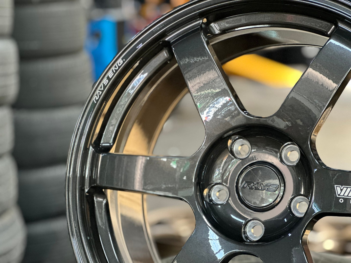 New 19X9.5 ET40 AOW Flow Formed TE37 SAGA Rim (4 wheel) Gloss Gunmetal 5X120