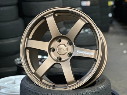 New 18X9.5 ET44 AOW Flow Formed TE37 SAGA Rim (4 wheel) Matt Bronze 5X120