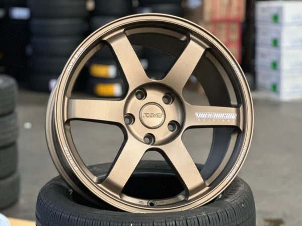 New 18X9.5 ET44 AOW Flow Formed TE37 SAGA Rim (4 wheel) Matt Bronze 5X120