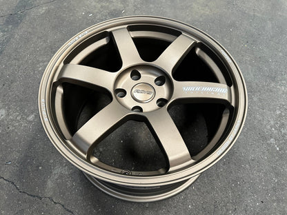 New 18X9.5 ET44 AOW Flow Formed TE37 SAGA Rim (4 wheel) Matt Bronze 5X120