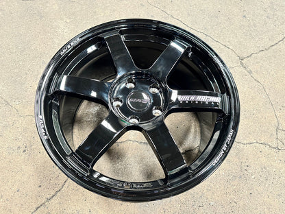 New 18X9.5 ET44 AOW Flow Formed TE37 SAGA Rim (4 wheel) Gloss Black 5X120