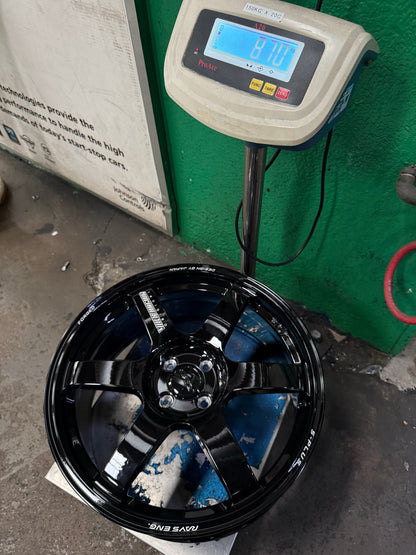 New 18X8 ET42 AOW Flow Formed TE37 SAGA Rim (4 wheel) Gloss Black 4X100