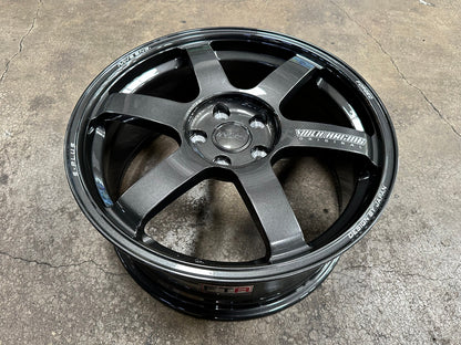 New 18X8 ET45 AOW Flow Formed TE37 SAGA Rim (4 wheel) Dark Gunmetal 5X112