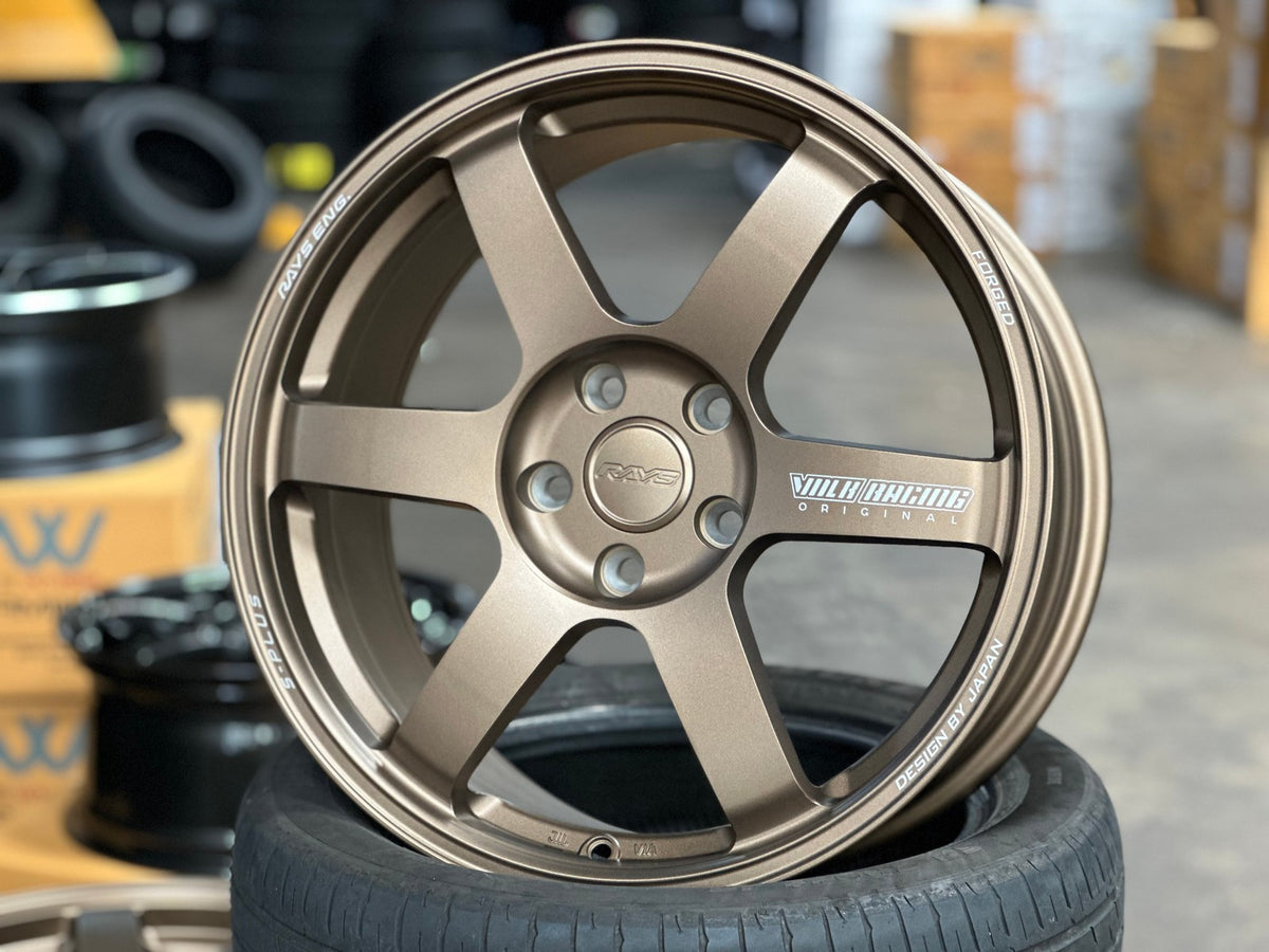 New 18X8 ET45 AOW Flow Formed TE37 SAGA Rim (4 wheel) Matt Bronze 5X112