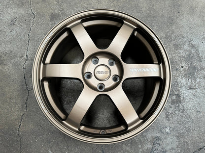 New 18X8 ET45 AOW Flow Formed TE37 SAGA Rim (4 wheel) Matt Bronze 5X114.3