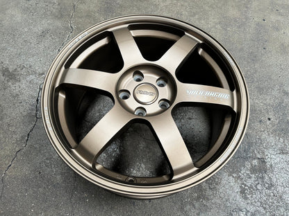 New 18X8 ET45 AOW Flow Formed TE37 SAGA Rim (4 wheel) Matt Bronze 5X112