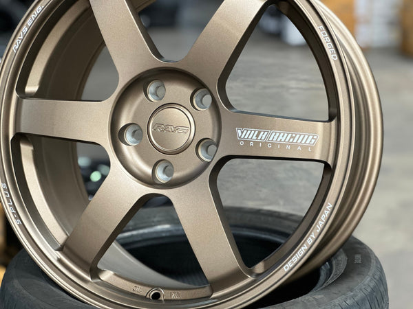 New 18X8 ET45 AOW Flow Formed TE37 SAGA Rim (4 wheel) Matt Bronze 5X112
