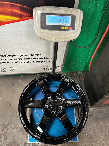 New 18X8 ET45 AOW Flow Formed TE37 SAGA Rim (4 wheel) Gloss Black 5X112