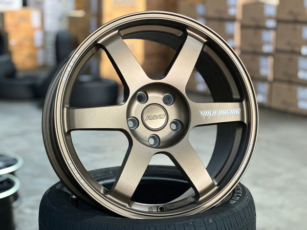New 18X8.5 ET42 AOW Flow Formed TE37 SAGA Rim (4 wheel) Matt Bronze 5X112