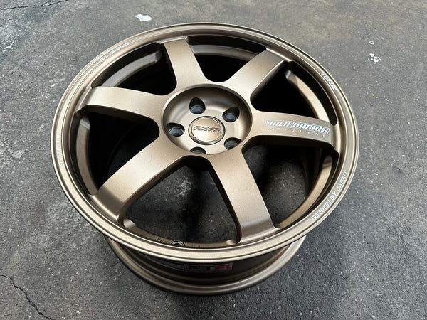 New 18X8.5 ET42 AOW Flow Formed TE37 SAGA Rim (4 wheel) Matt Bronze 5X114.3