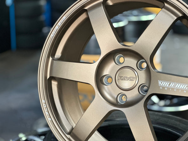 New 18X8.5 ET42 AOW Flow Formed TE37 SAGA Rim (4 wheel) Matt Bronze 5X114.3