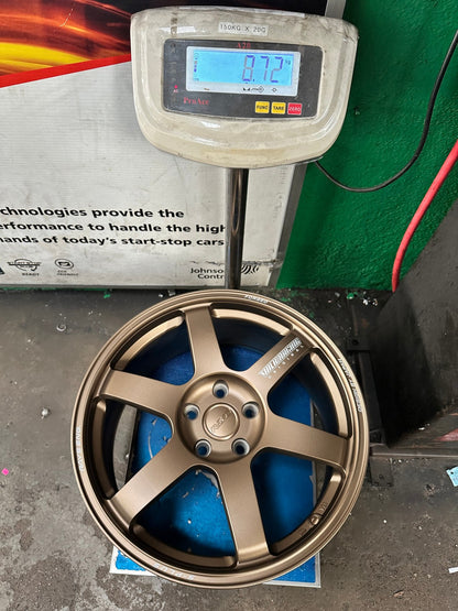 New 18X8.5 ET42 AOW Flow Formed TE37 SAGA Rim (4 wheel) Matt Bronze 5X112