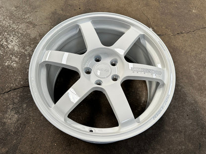 New 18X8.5 ET42 AOW Flow Formed TE37 SAGA Rim (4 wheel) Gloss White 5X114.3