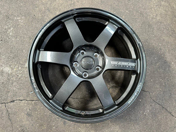 New 18X8.5 ET42 AOW Flow Formed TE37 SAGA Rim (4 wheel) Dark Gunmetal 5X112