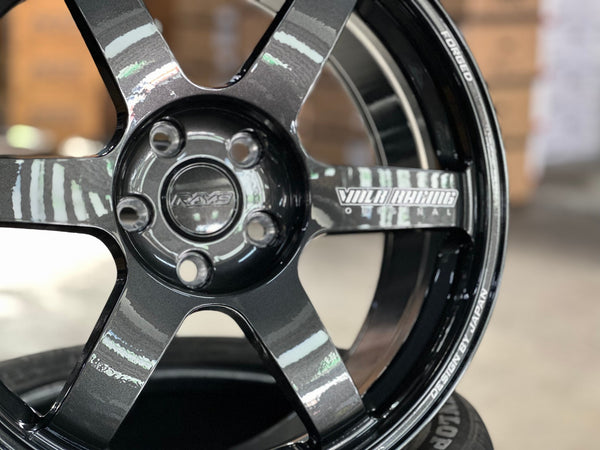 New 18X8.5 ET42 AOW Flow Formed TE37 SAGA Rim (4 wheel) Dark Gunmetal 5X114.3