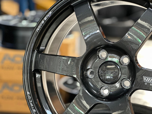 New 18X8.5 ET42 AOW Flow Formed TE37 SAGA Rim (4 wheel) Dark Gunmetal 5X114.3