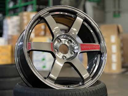 New 19X8.5 ET42 AOW Flow Formed TE37 SAGA Rim (4 wheel) Gloss Gunmetal 5X112