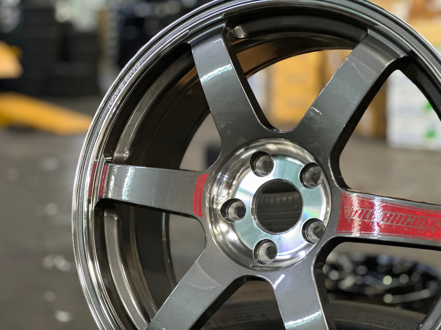 New 19X8.5 ET42 AOW Flow Formed TE37 SAGA Rim (4 wheel) Gloss Gunmetal 5X112