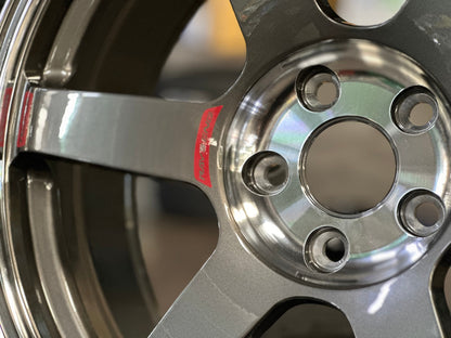 New 19X8.5 ET42 AOW Flow Formed TE37 SAGA Rim (4 wheel) Gloss Gunmetal 5X112