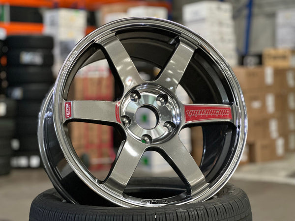 New 18X9.5 ET44 AOW Flow Formed TE37 SAGA Rim (4 wheel) Gloss Gunmetal 5X120