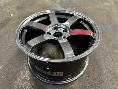 New 18X9.5 ET44 AOW Flow Formed TE37 SAGA Rim (4 wheel) Gloss Gunmetal 5X120