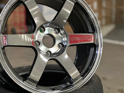 New 18X9.5 ET44 AOW Flow Formed TE37 SAGA Rim (4 wheel) Gloss Gunmetal 5X120