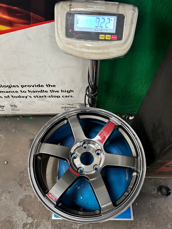 New 18X9.5 ET44 AOW Flow Formed TE37 SAGA Rim (4 wheel) Gloss Gunmetal 5X120