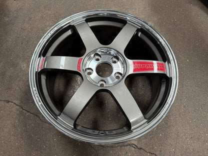 New 18X8 ET45 AOW Flow Formed TE37 SAGA Rim (4 wheel) Gloss Gunmetal 5X112