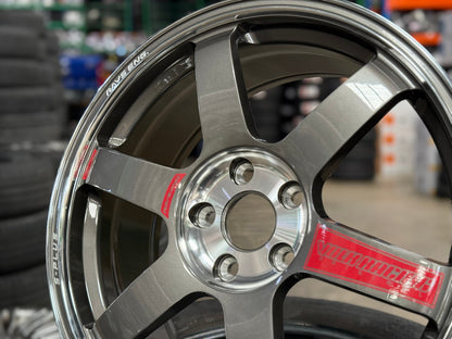 New 18X8 ET45 AOW Flow Formed TE37 SAGA Rim (4 wheel) Gloss Gunmetal 5X112