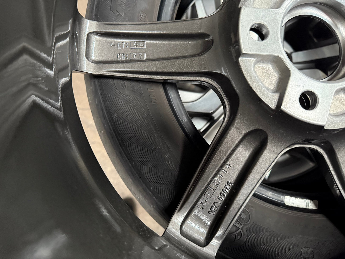 New 18X8 ET45 AOW Flow Formed TE37 SAGA Rim (4 wheel) Gloss Gunmetal 5X112