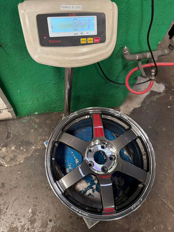 New 18X8 ET45 AOW Flow Formed TE37 SAGA Rim (4 wheel) Gloss Gunmetal 5X112