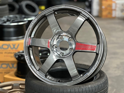 New 18X8.5 ET42 AOW Flow Formed TE37 SAGA Rim (4 wheel) Gloss Gunmetal 5X112