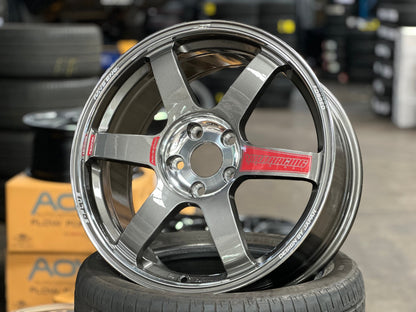 New 18X8.5 ET42 AOW Flow Formed TE37 SAGA Rim (4 wheel) Gloss Gunmetal 5X112