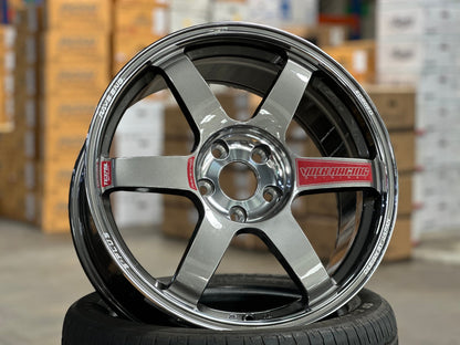 New 18X8.5 ET42 AOW Flow Formed TE37 SAGA Rim (4 wheel) Gloss Gunmetal 5X112