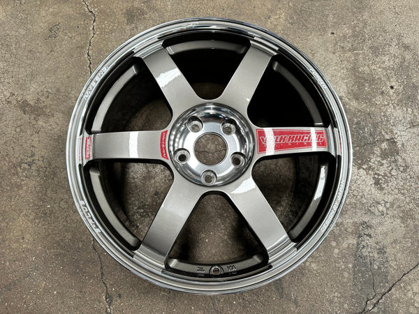 New 18X8.5 ET42 AOW Flow Formed TE37 SAGA Rim (4 wheel) Gloss Gunmetal 5X112