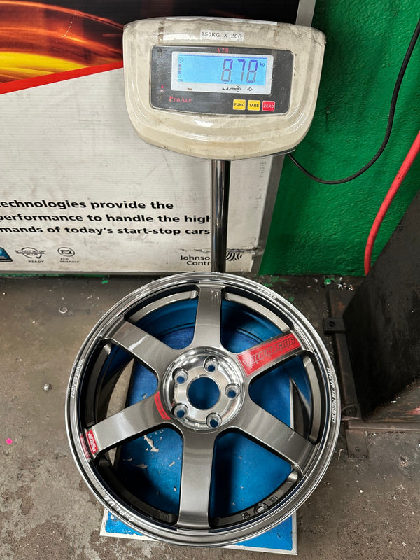 New 18X8.5 ET42 AOW Flow Formed TE37 SAGA Rim (4 wheel) Gloss Gunmetal 5X114.3