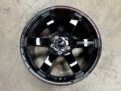 New 18X9 ET35 AOW Flow Formed TE37 SAGA Rim (4 wheel) Gloss Black 5X114.3