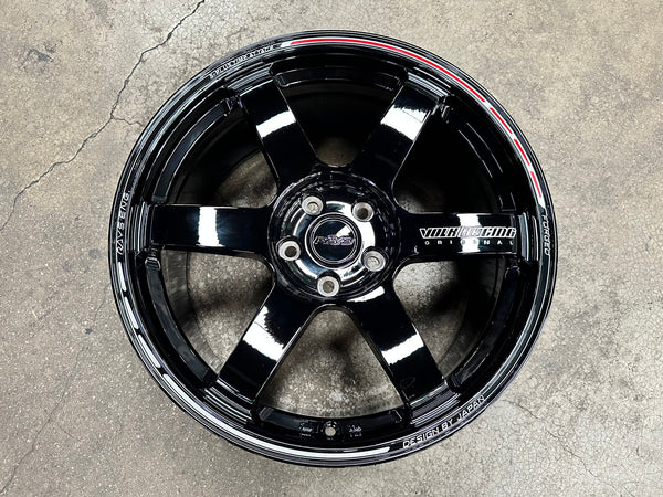 New 18X9 ET35 AOW Flow Formed TE37 SAGA Rim (4 wheel) Gloss Black 5X114.3