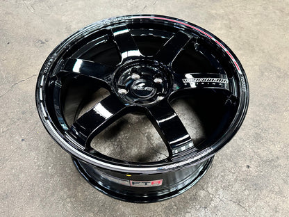 New 18X9 ET35 AOW Flow Formed TE37 SAGA Rim (4 wheel) Gloss Black 5X114.3