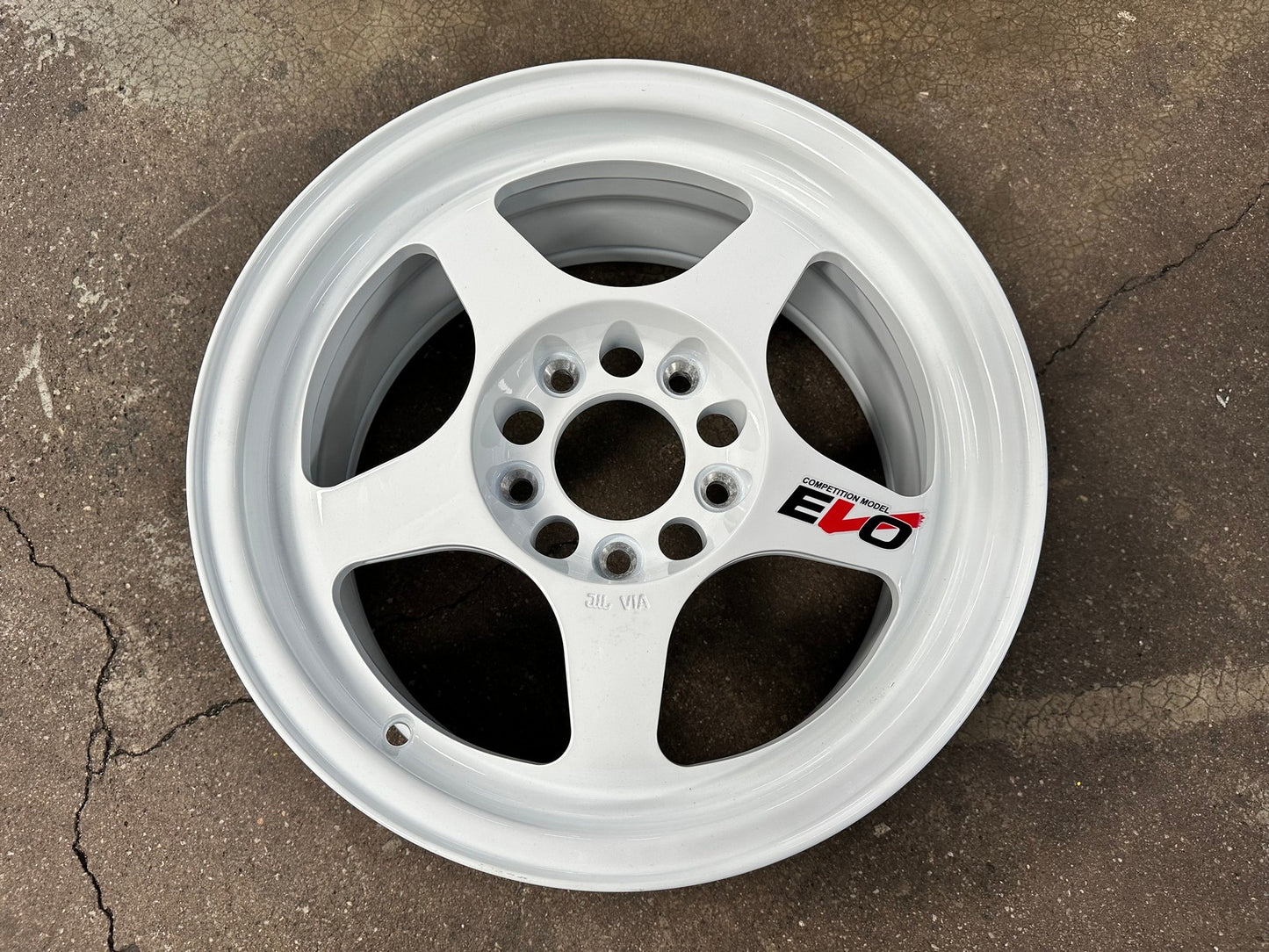 New 15X7 ET35 AOW Flow Formed Evo Rim (4 wheel) Gloss White 5X114.3