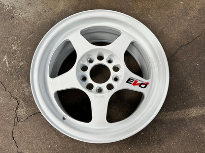 New 15X7 ET35 AOW Flow Formed Evo Rim (4 wheel) Gloss White 5X114.3