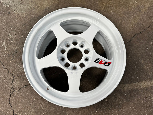 New 15X7 ET35 AOW Flow Formed Evo Rim (4 wheel) Gloss White 5X114.3