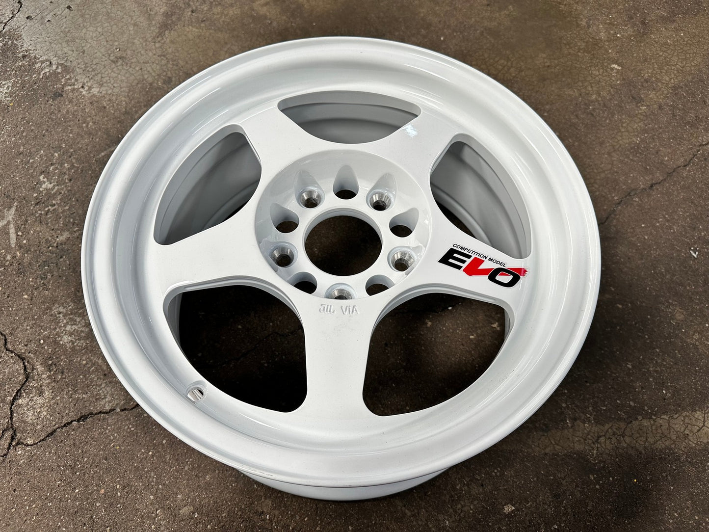 New 15X7 ET35 AOW Flow Formed Evo Rim (4 wheel) Gloss White 5X114.3