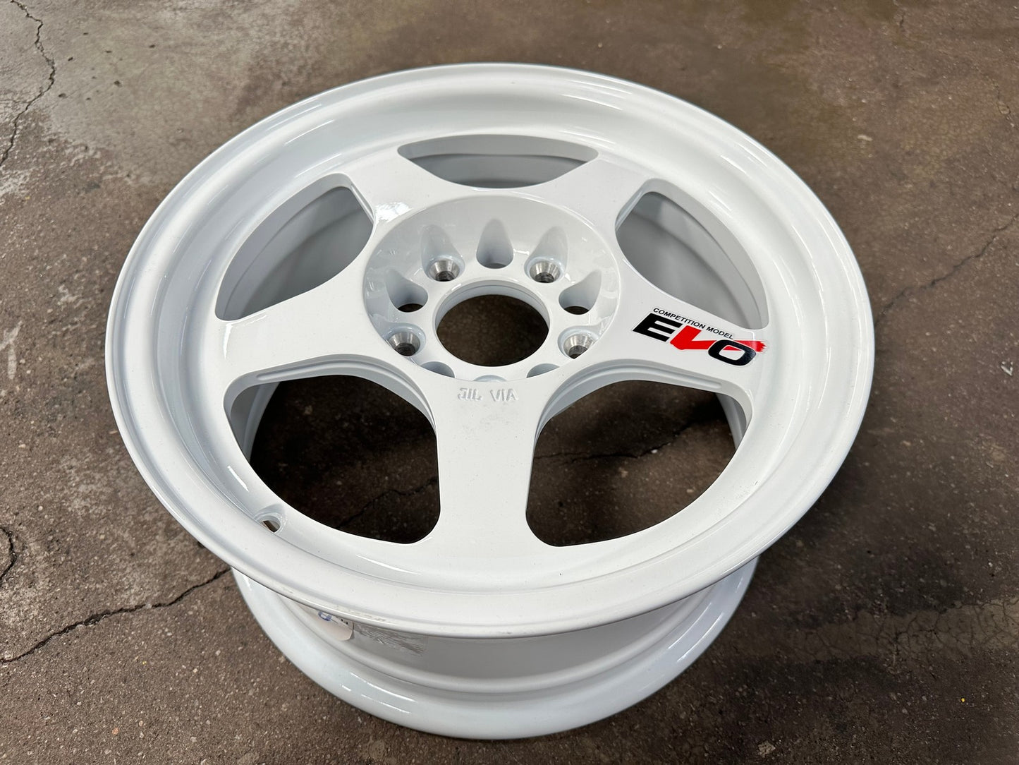 New 15X7 ET35 AOW Flow Formed Evo Rim (4 wheel) Gloss White 5X114.3